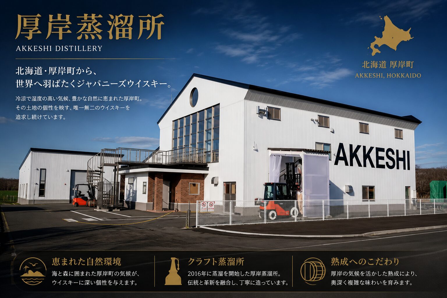 北海道厚岸町にある厚岸蒸溜所