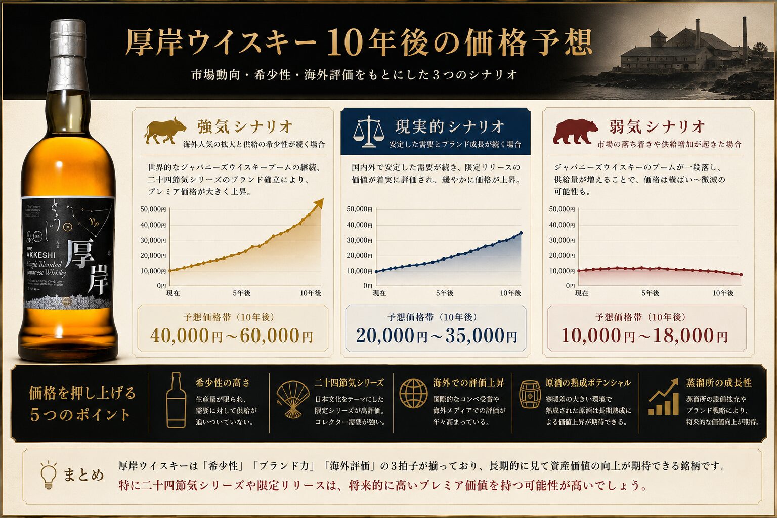 厚岸ウイスキーの10年後価格予想