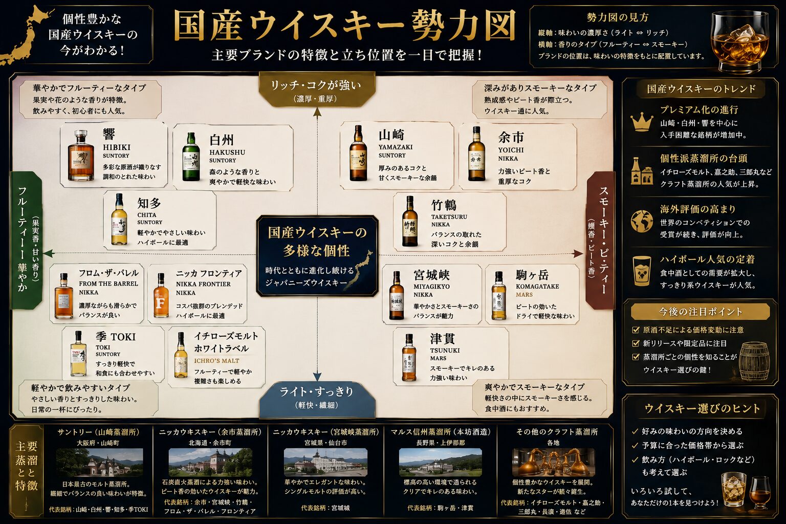 国産ウイスキー勢力図
