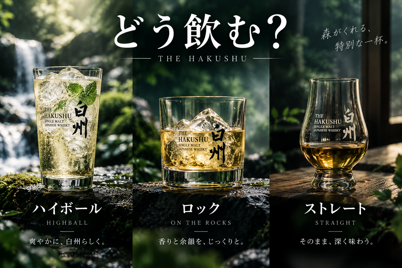 白州をハイボール・ロック・ストレートの飲み方から選ぶ